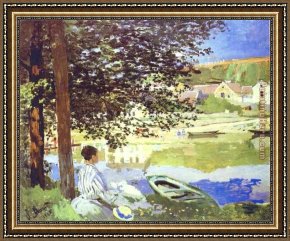 The Wolf River, Kansas Framed Paintings - The River Bennecourt by Claude Monet
