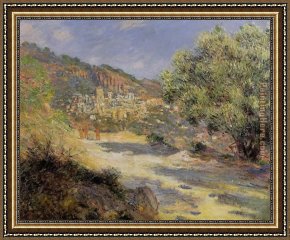 Carlo Brancaccio Framed Paintings - The Road to Monte Carlo by Claude Monet