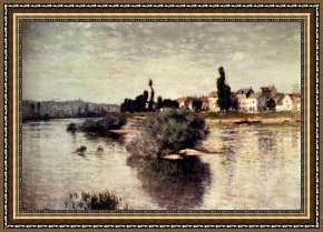 View of The Seine Framed Paintings - The Seine At Lavacourt by Claude Monet