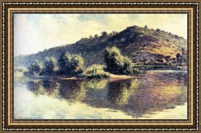 Port of Valencia Framed Paintings - The Seine At Port-Villez by Claude Monet