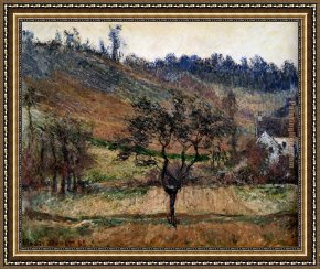 Valley Framed Paintings - The Valley Of Falaise by Claude Monet