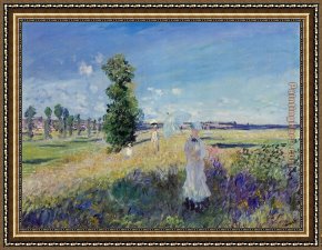Argenteuil Framed Paintings - The Walk Argenteuil by Claude Monet