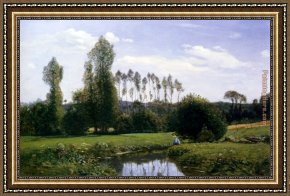 A View of The Forum Framed Paintings - View At Rouelles, Le Havre by Claude Monet