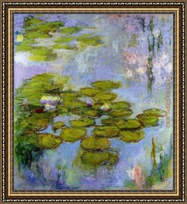 What The Water Gave Me Framed Paintings - Water Lilies 13 by Claude Monet