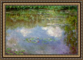 A Water Mill [detail #1] Framed Paintings - Water Lilies 1903 by Claude Monet