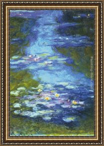 Claude Framed Paintings - Water Lilies I by Claude Monet