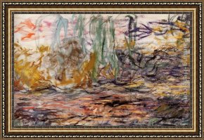 Claude Framed Paintings - Water-Lilies left by Claude Monet