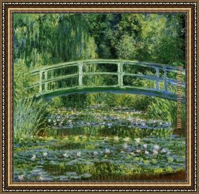 Claude Framed Paintings - Water Lily Pond by Claude Monet