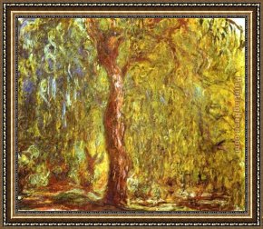 Claude Framed Paintings - Weeping Willow by Claude Monet