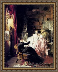 Lessons Learned by Eyears Framed Paintings - The Lesson by Conrad Kiesel