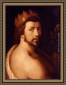 Apollo Framed Paintings - Portrait Of A Man As Apollo, Possibly A Self-Portrait by Cornelis Cornelisz