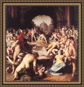Cornelisz Framed Paintings - Massacre of the Innocents by Cornelis Cornelisz Van Haarlem