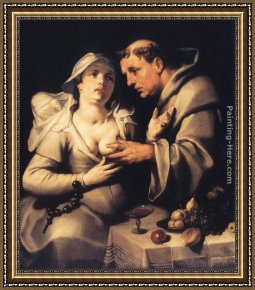Monks Framed Paintings - The Monk and the Nun by Cornelis Cornelisz Van Haarlem