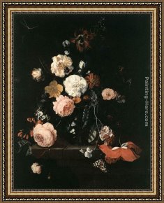 Flower of Life Framed Paintings - Flower Still-Life by Cornelis de Heem