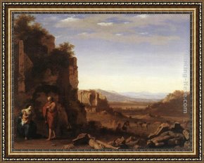 Flight Framed Paintings - Rest on the Flight into Egypt by Cornelis van Poelenburgh