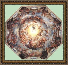 Assumption of The Virgin, Detail of The Apostles Framed Paintings - Assumption of the Virgin by Correggio