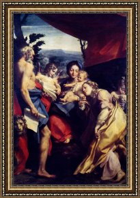St Jerome Framed Paintings - Madonna Of St. Jerome by Correggio