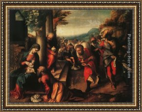 Triptych of The Adoration of The Magi Framed Paintings - The Adoration of the Magi by Correggio