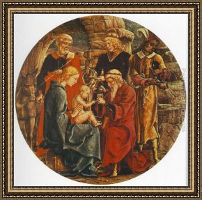 Triptych of The Adoration of The Magi Framed Paintings - Adoration of the Magi (from the predella of the Roverella Polyptych) by Cosme Tura