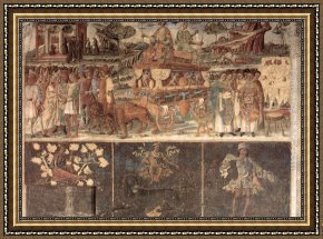 Jupiter And Antiope Framed Paintings - Allegory of July Triumph of Jupiter by Cosme Tura