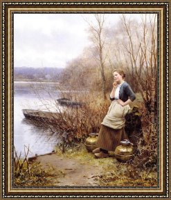Silent Thoughts Framed Paintings - A Lovely Thought by Daniel Ridgway Knight