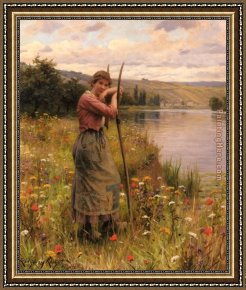 A Moment of Comfort Framed Paintings - A Moment Of Rest by Daniel Ridgway Knight