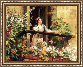 A Moment of Comfort Framed Paintings - A Pensive Moment by Daniel Ridgway Knight