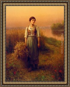 The King And The Beggar-maid Framed Paintings - Normandy Maid by Daniel Ridgway Knight