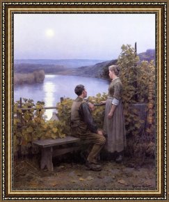 Summer Framed Paintings - Summer Evening by Daniel Ridgway Knight