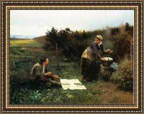 Breakfast Framed Paintings - The Honeymoon Breakfast by Daniel Ridgway Knight
