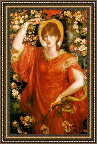 Altarpiece of The Church Fathers Vision of St Sigisbert Framed Paintings - A Vision of Fiammetta by Dante Gabriel Rossetti