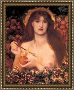 Venus in Front of The Mirror Framed Paintings - Venus Verticordia by Dante Gabriel Rossetti