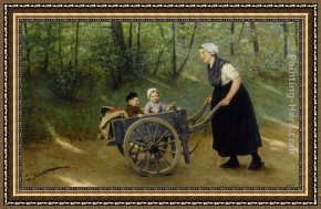 Joyful Framed Paintings - A Joyful Ride by David Adolf Constant Artz