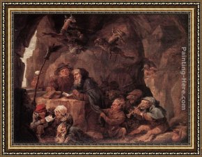 The Temptation of St. Anthony Framed Paintings - Temptation of St Anthony by David the Younger Teniers