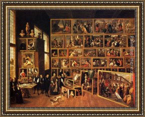 Wilhelm Velten Framed Paintings - The Archduke Leopold - Wilhelm's Studio by David the Younger Teniers