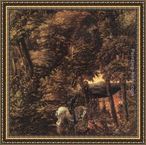 Saint George And The Dragon Framed Paintings - Saint George In The Forest by Denys van Alsloot