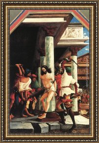 Flagellation Framed Paintings - The Flagellation Of Christ by Denys van Alsloot