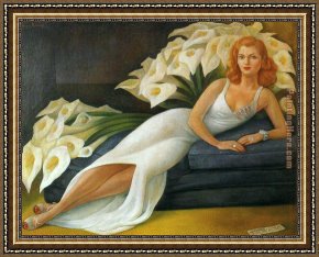 Rivera Framed Paintings - Portrait of Natasha Zakolkowa Gelman by Diego Rivera