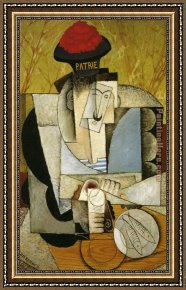 Breakfast Framed Paintings - Sailor at Breakfast by Diego Rivera