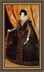 Caterina Cornaro, Queen of Cyprus Framed Paintings - Queen Isabel, Standing by Diego Rodriguez de Silva Velazquez