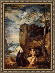 Diego Rodriguez De Silva Velazquez Framed Paintings - St. Anthony Abbot and St. Paul the Hermit by Diego Rodriguez de Silva Velazquez