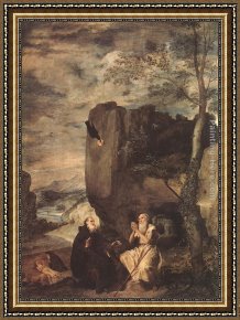 The Temptation of St. Anthony Framed Paintings - Sts Paul the Hermit and Anthony Abbot by Diego Rodriguez de Silva Velazquez