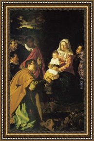 Triptych of The Adoration of The Magi Framed Paintings - The Adoration of the Magi by Diego Rodriguez de Silva Velazquez