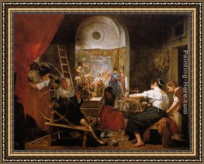 Diego Rodriguez De Silva Velazquez Framed Paintings - The Fable of Arachne by Diego Rodriguez de Silva Velazquez