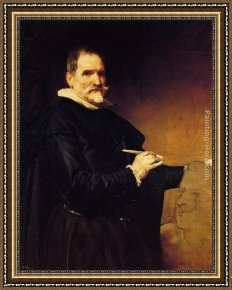 Cap Gris-nez Framed Paintings - The Sculptor Mart&iacute;nez Monta&ntilde;&eacute;s by Diego Rodriguez de Silva Velazquez