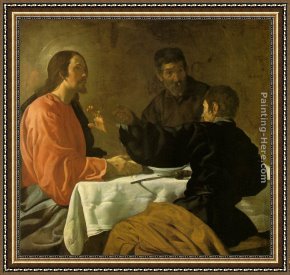 Diego Rodriguez De Silva Velazquez Framed Paintings - The Supper at Emmaus by Diego Rodriguez de Silva Velazquez