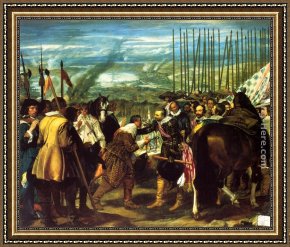 Diego Rodriguez De Silva Velazquez Framed Paintings - The Surrender of Breda by Diego Rodriguez de Silva Velazquez