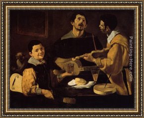 Diego Rodriguez De Silva Velazquez Framed Paintings - Three Musicians by Diego Rodriguez de Silva Velazquez