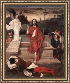 Resurrection Framed Paintings - Resurrection by Dirck Bouts