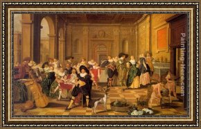 Malvern Hall Framed Paintings - Banquet Scene in a Renaissance Hall by Dirck Hals